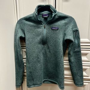 Green Patagonia “Women’s Better Sweater 1/4 Zip pullover fleece”